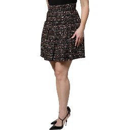 Multicolor High Waist Tartan Tweed Mini Skirt