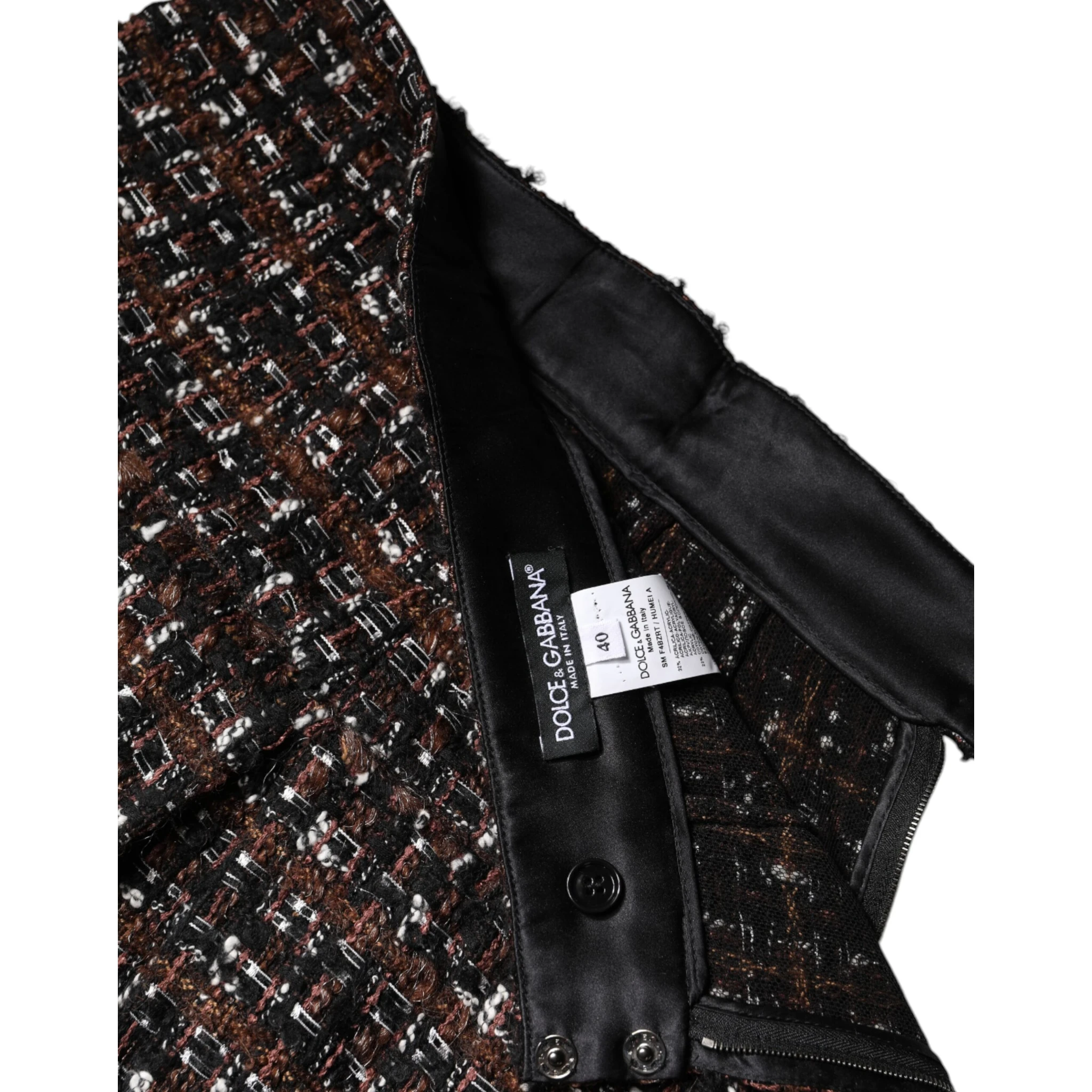 Multicolor High Waist Tartan Tweed Mini Skirt