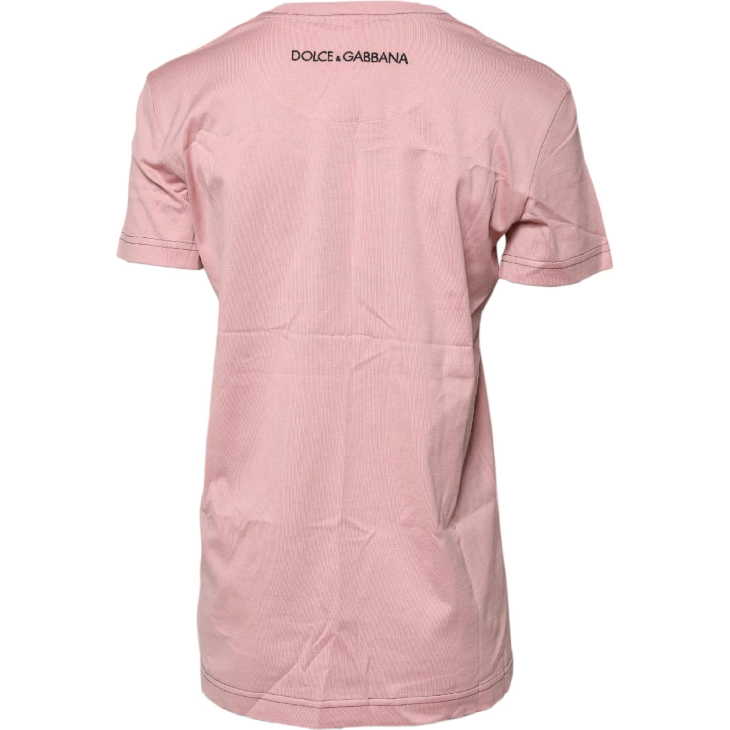 Pink Logo Print Cotton Crew Neck T-shirt