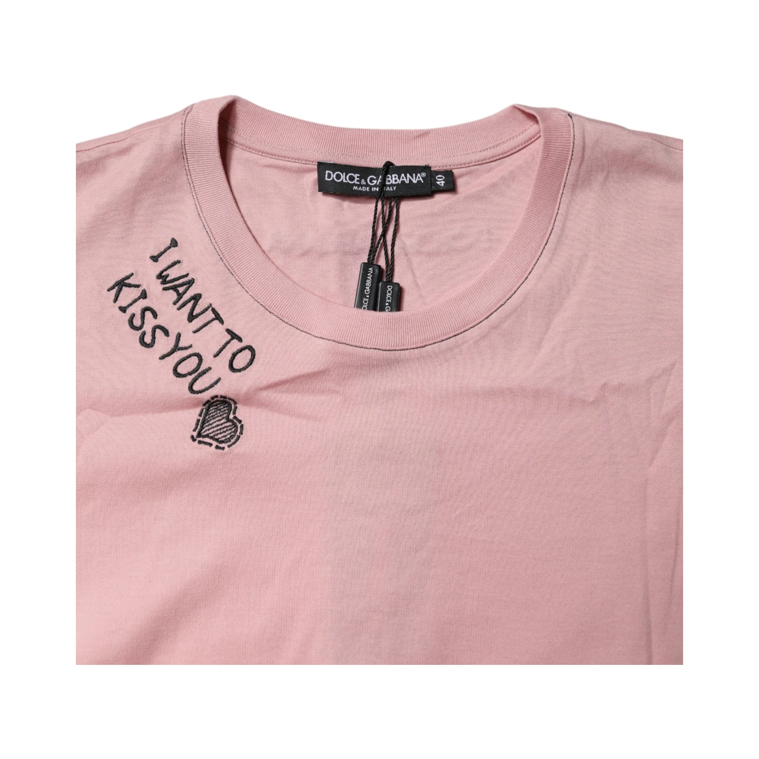 Pink Logo Print Cotton Crew Neck T-shirt