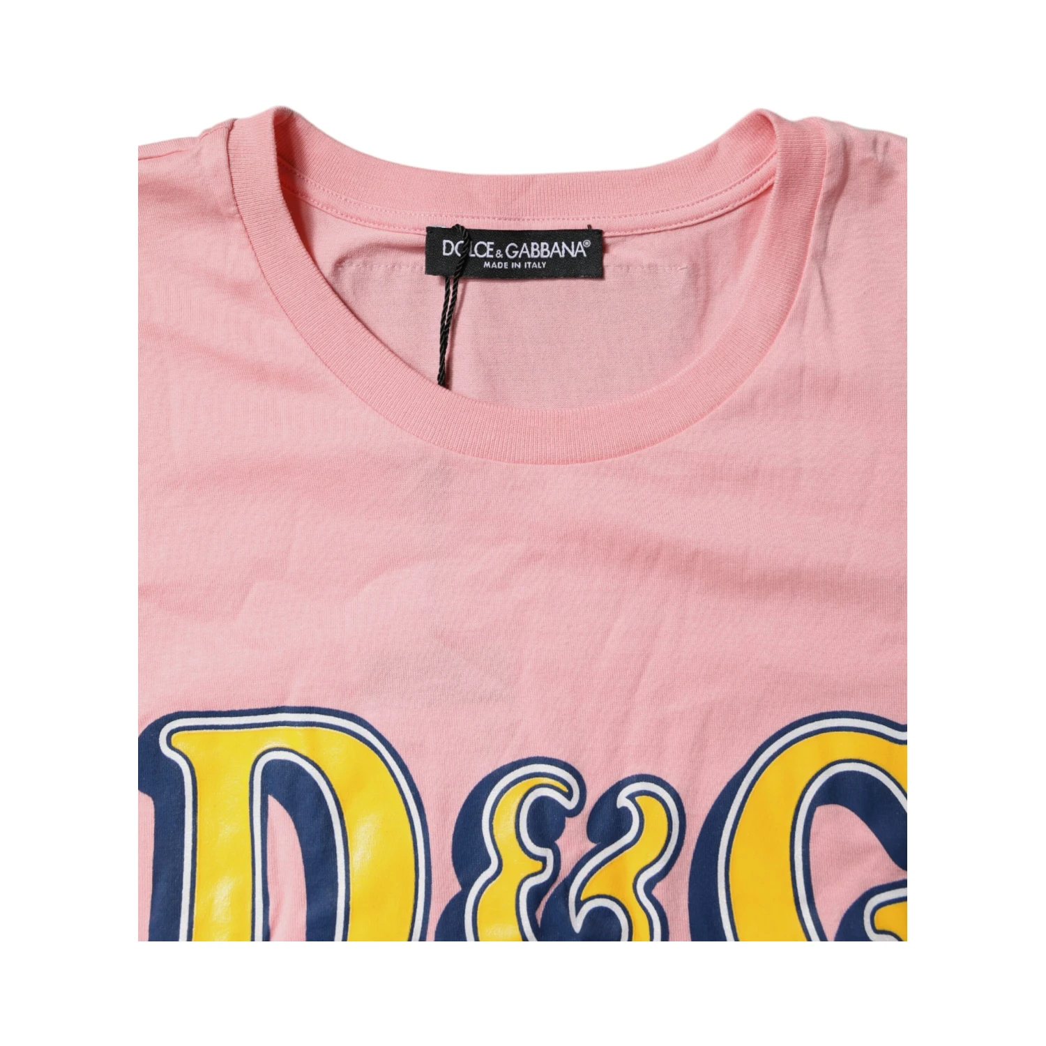Pink Logo Print Cotton Crew Neck Tee T-shirt