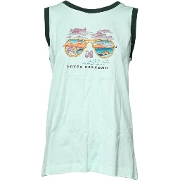 Light Green Graphic Print Sleeveless Tank T-shirt