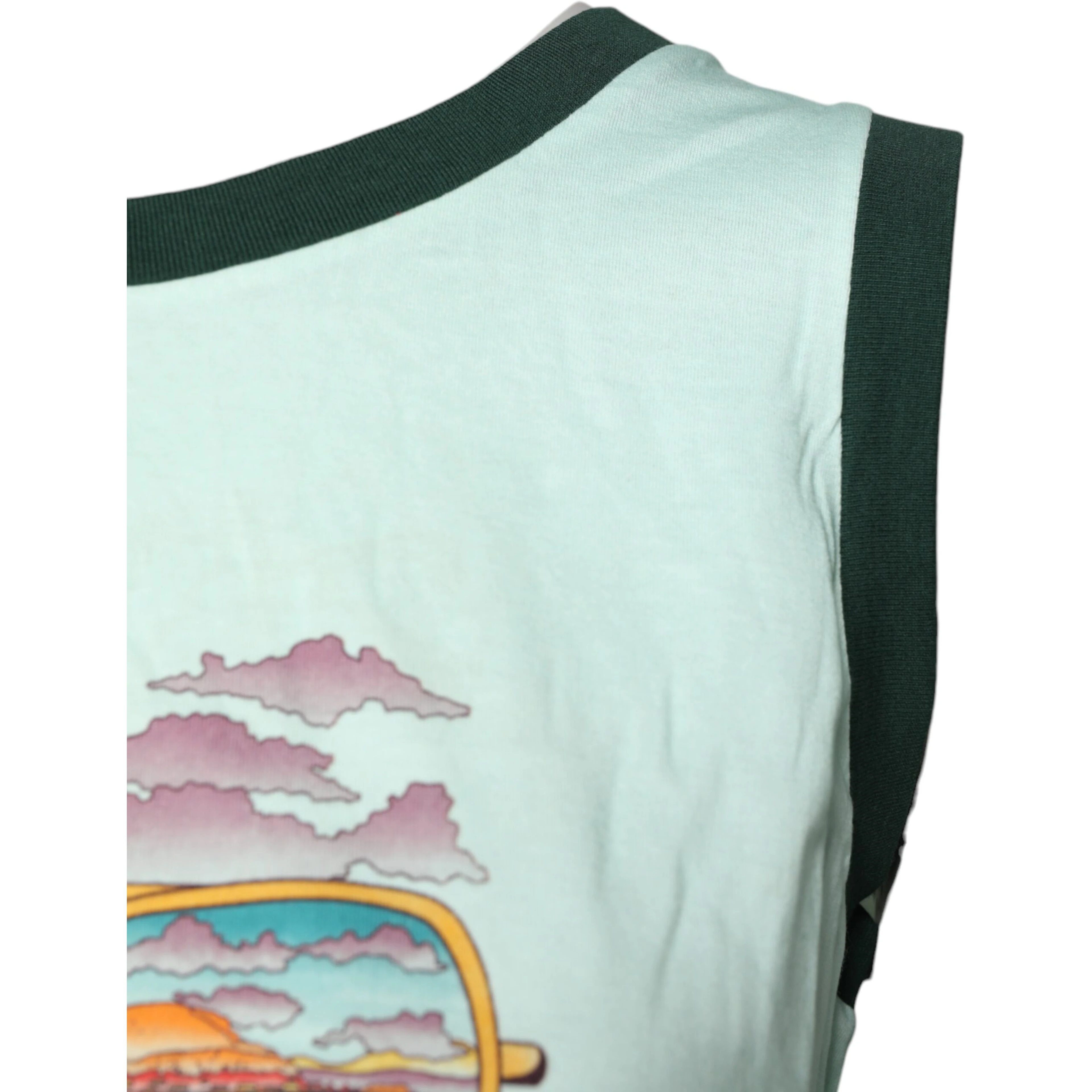 Light Green Graphic Print Sleeveless Tank T-shirt