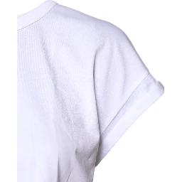 White Cotton Crew Neck Cropped T-shirt Top