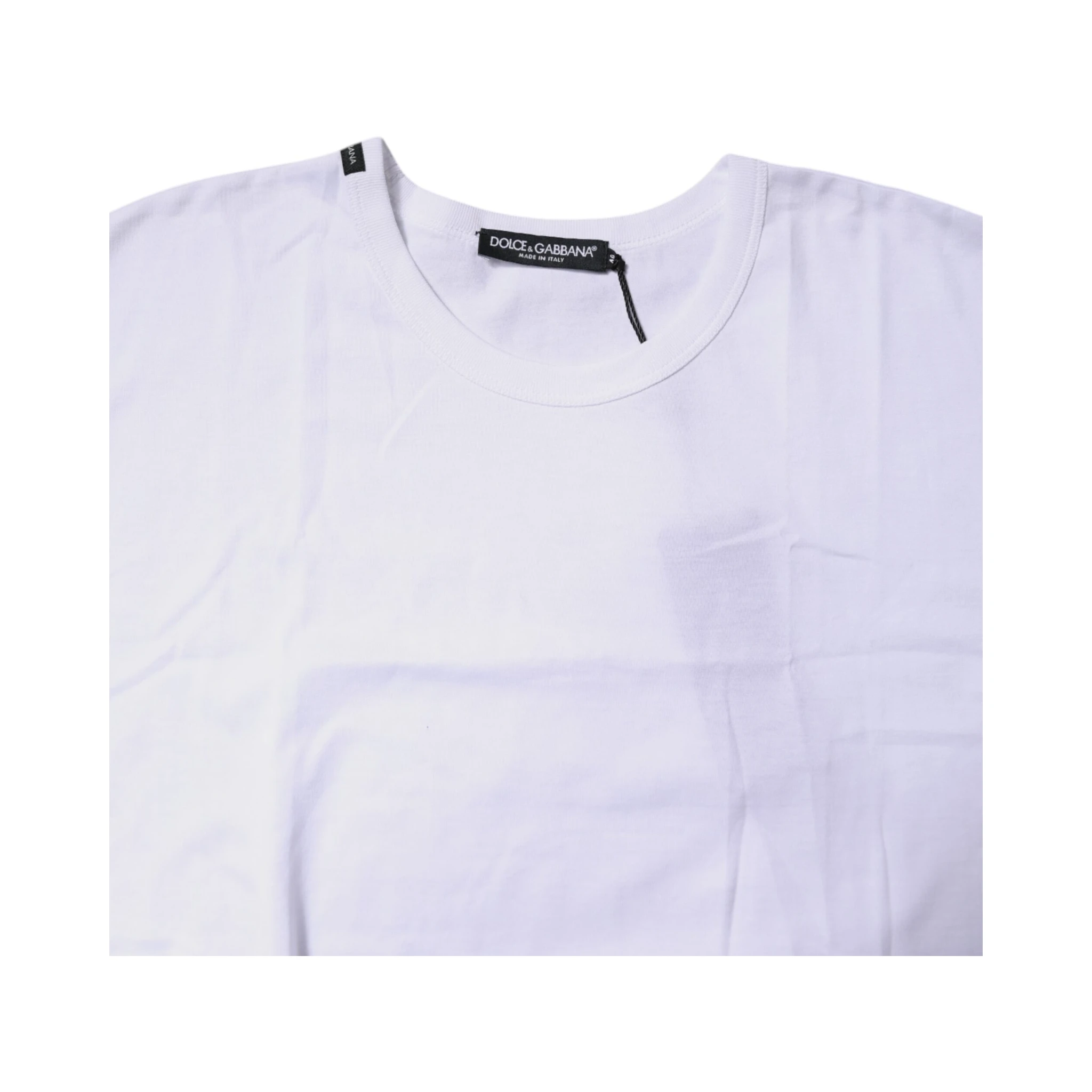 White Cotton Crew Neck Cropped T-shirt Top