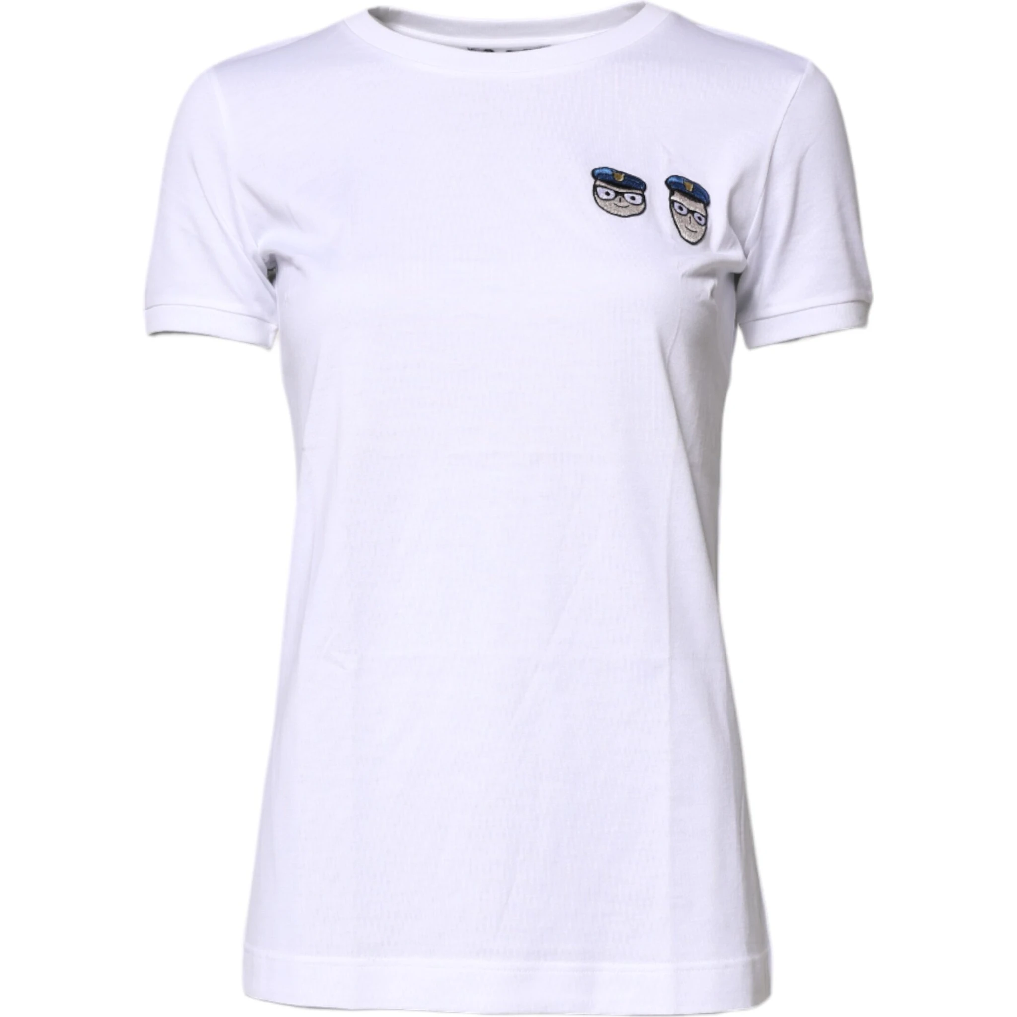 White #DGFamily Cotton Crew Neck T-shirt