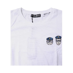 White #DGFamily Cotton Crew Neck T-shirt