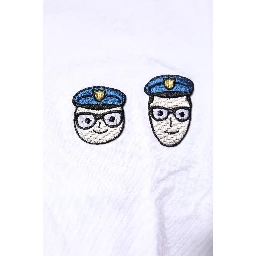 White #DGFamily Cotton Crew Neck T-shirt