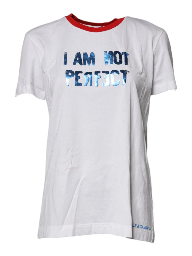 White Graphic Print Cotton Crew Neck T-shirt alternative