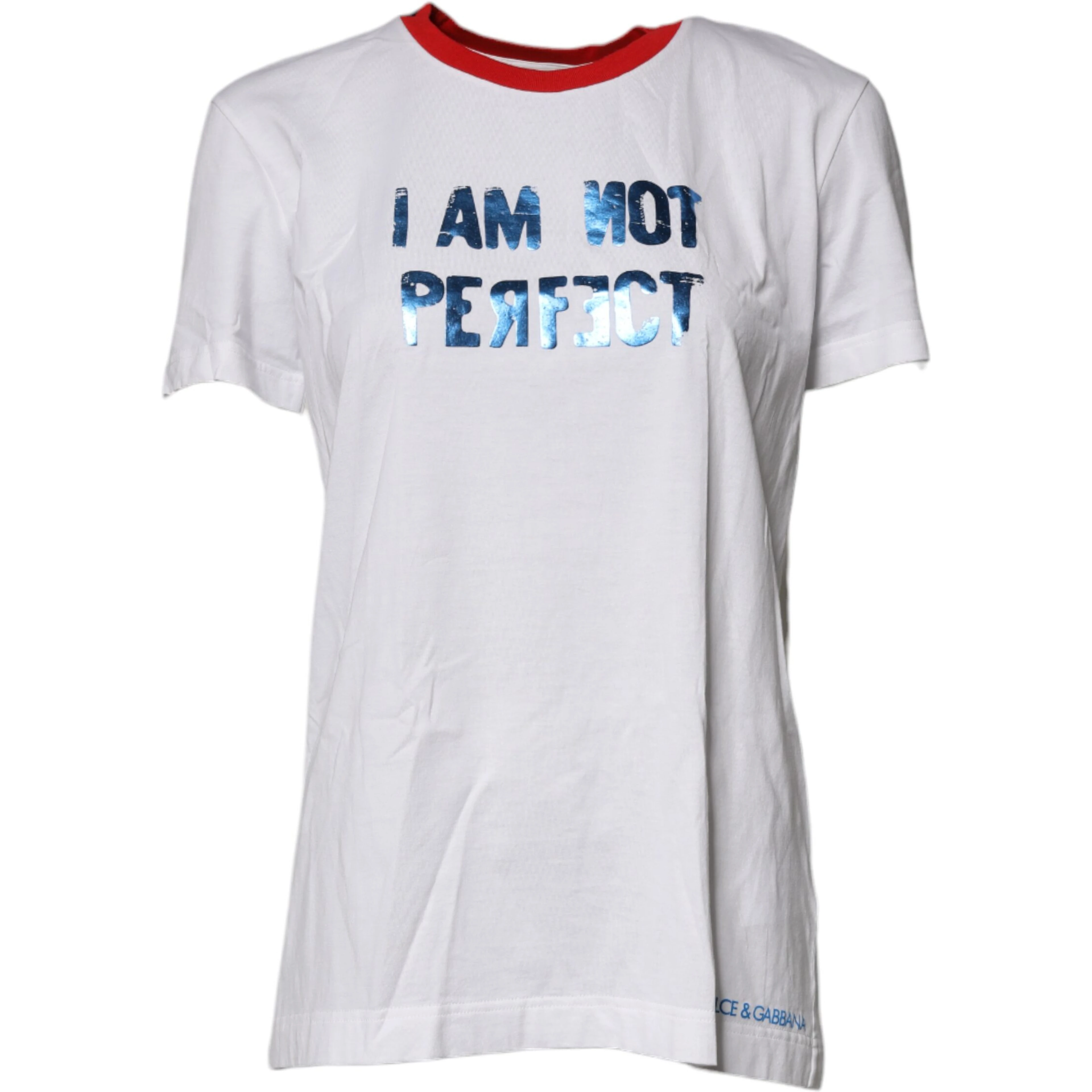 White Graphic Print Cotton Crew Neck T-shirt