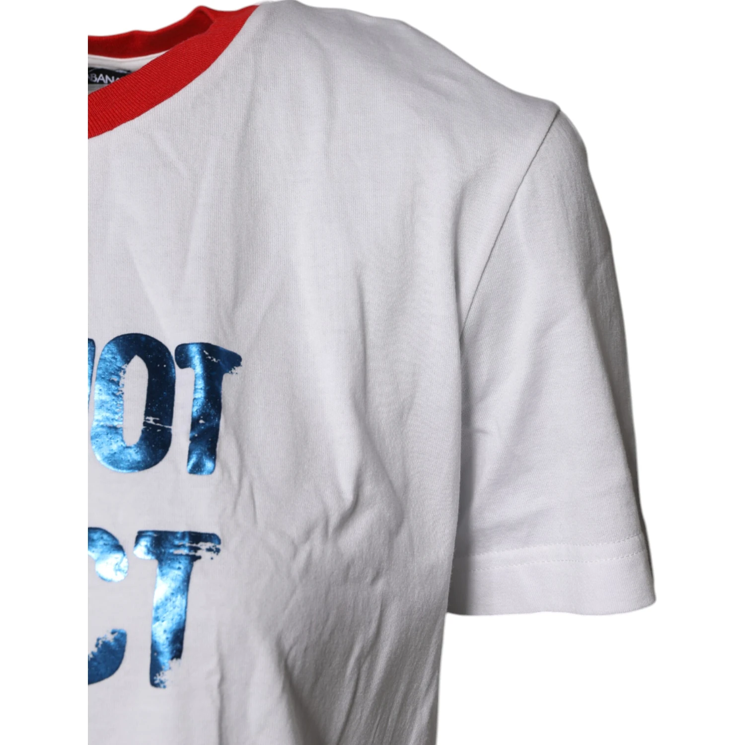 White Graphic Print Cotton Crew Neck T-shirt