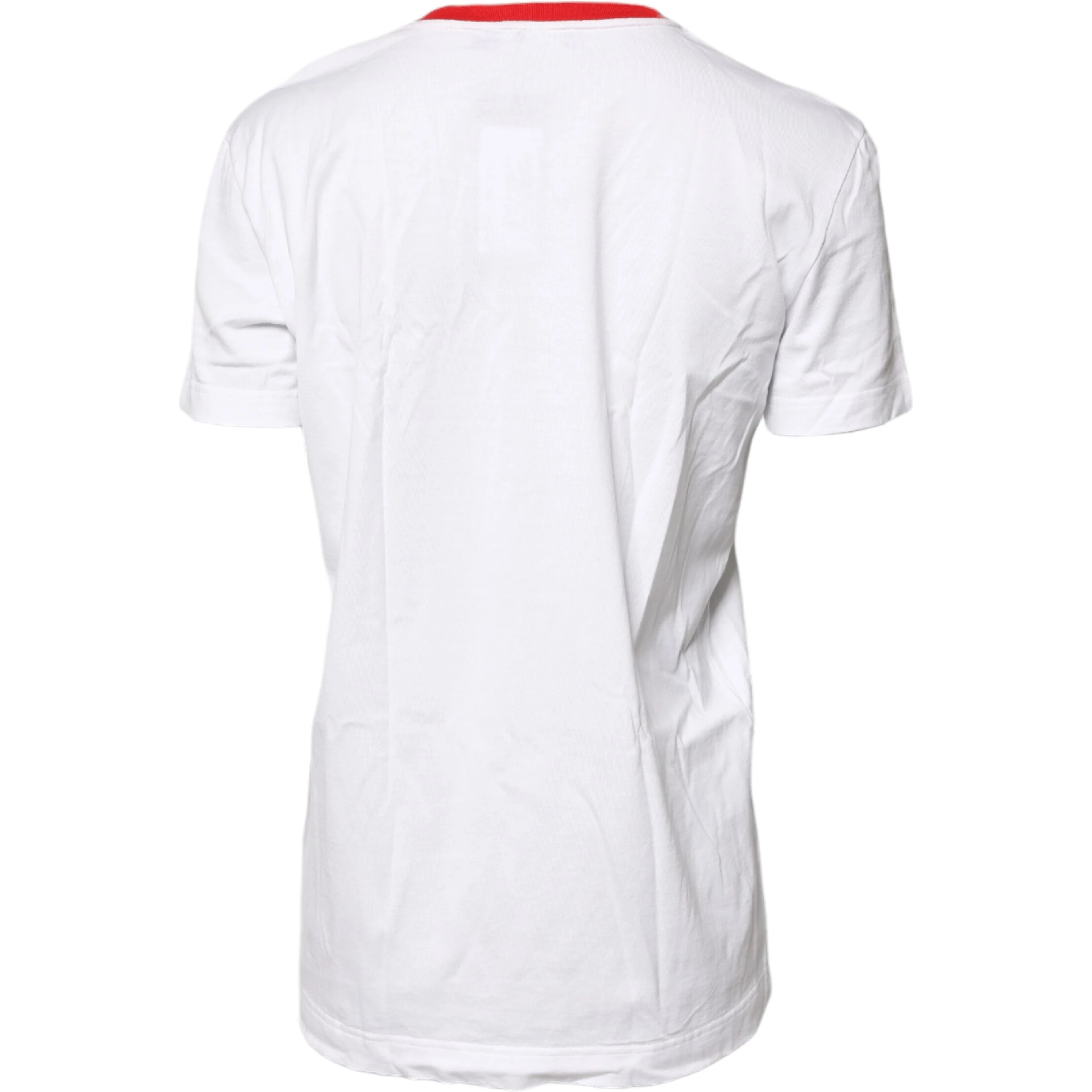 White Graphic Print Cotton Crew Neck T-shirt