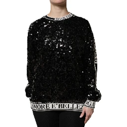 Black DG Queen Sequin Pullover Sweater