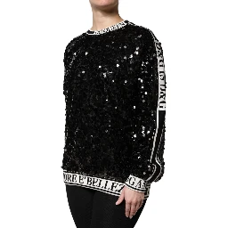 Black DG Queen Sequin Pullover Sweater