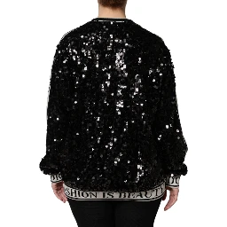 Black DG Queen Sequin Pullover Sweater