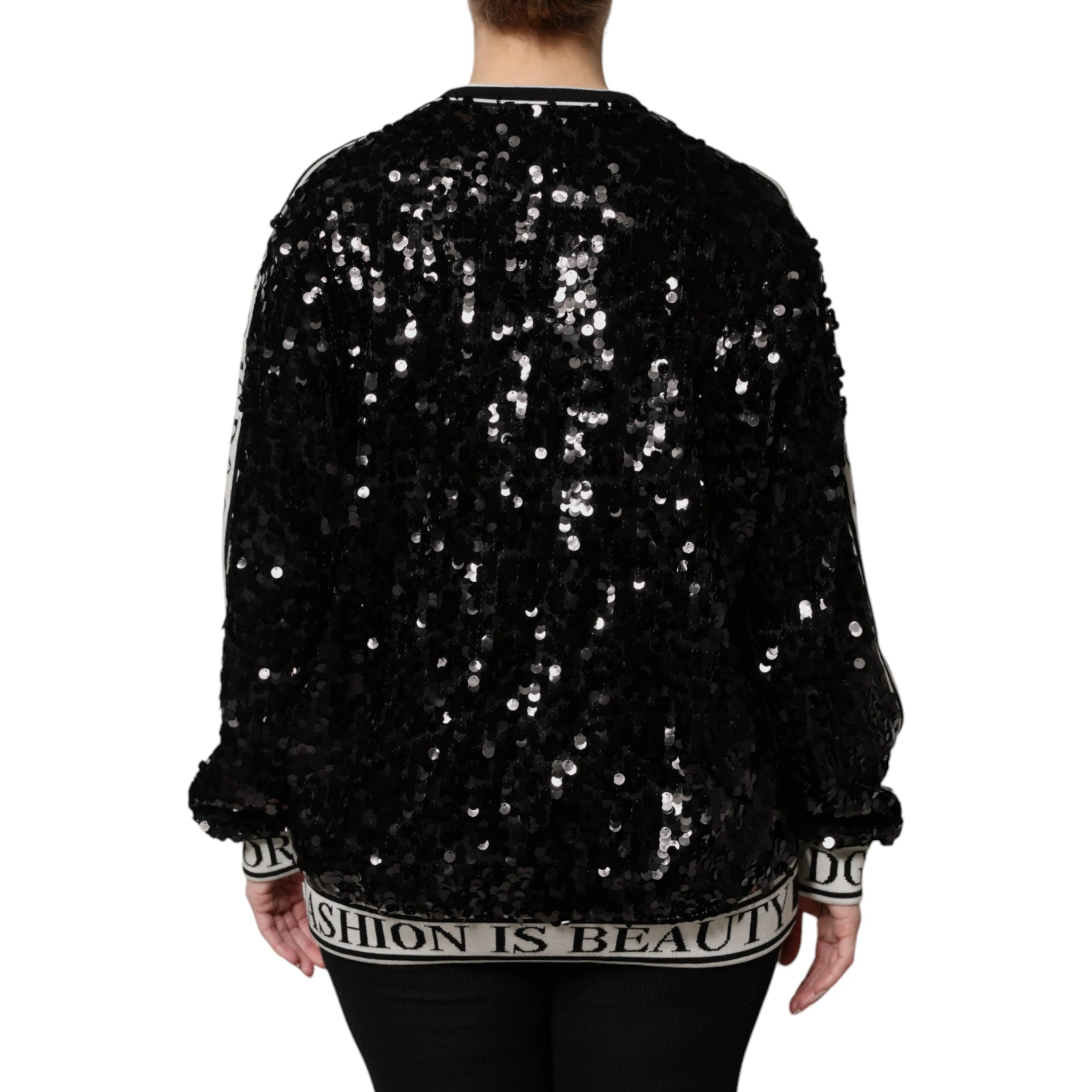 Black DG Queen Sequin Pullover Sweater