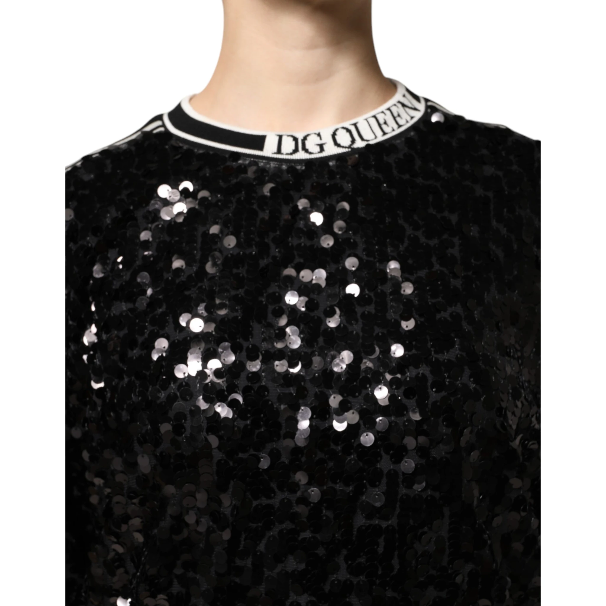 Black DG Queen Sequin Pullover Sweater