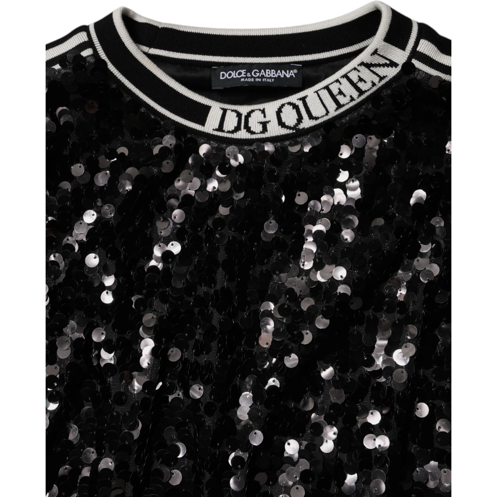 Black DG Queen Sequin Pullover Sweater