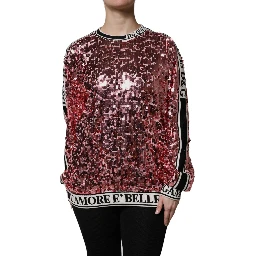 Pink DG Queen Sequin Pullover Sweater