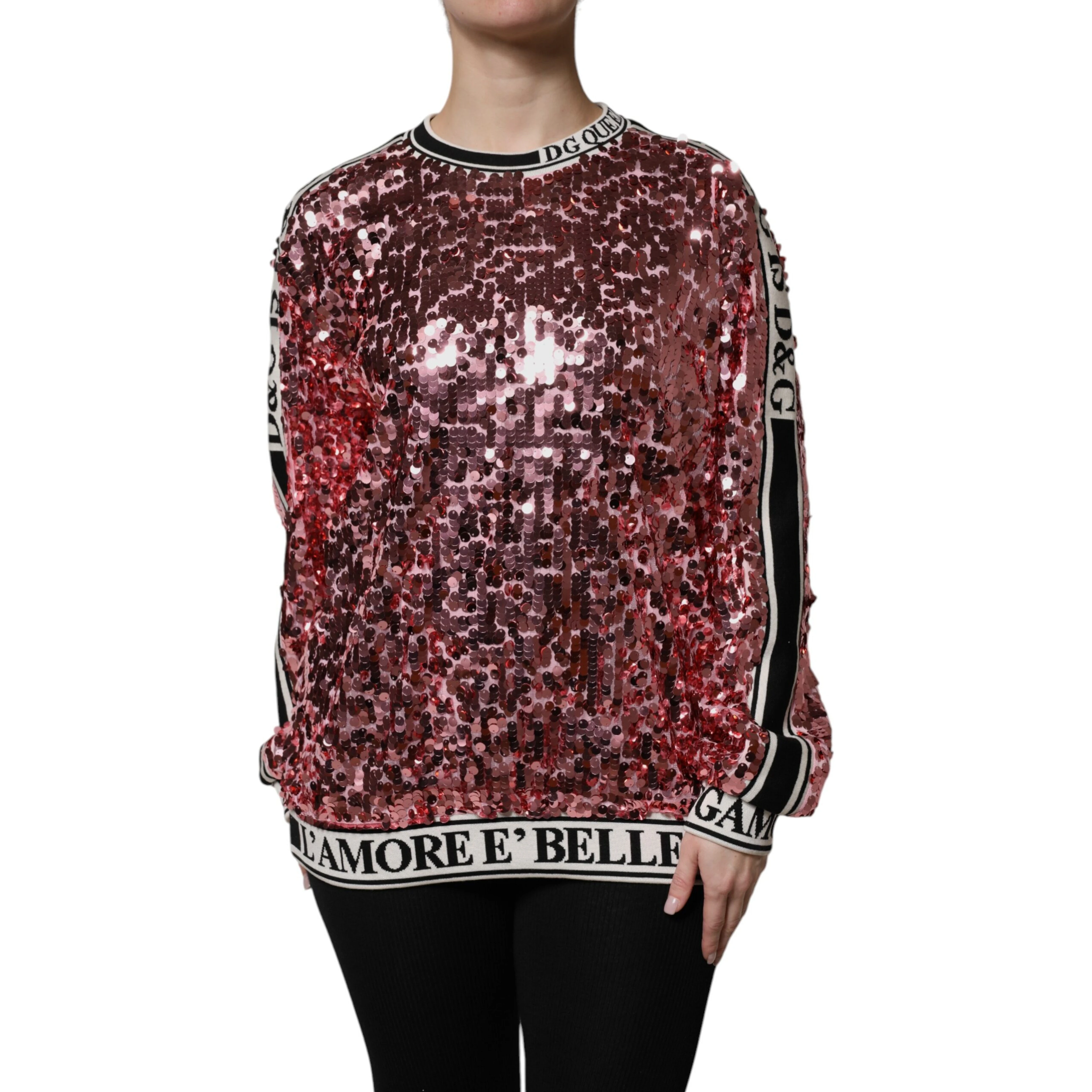Pink DG Queen Sequin Pullover Sweater