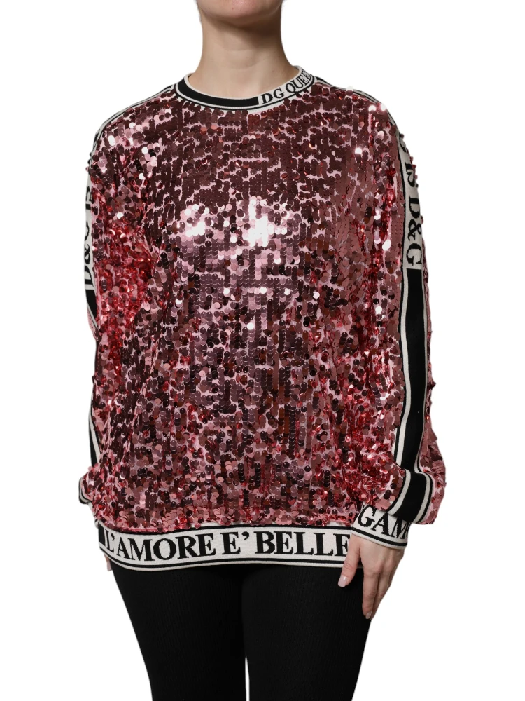 Pink DG Queen Sequin Pullover Sweater alternative