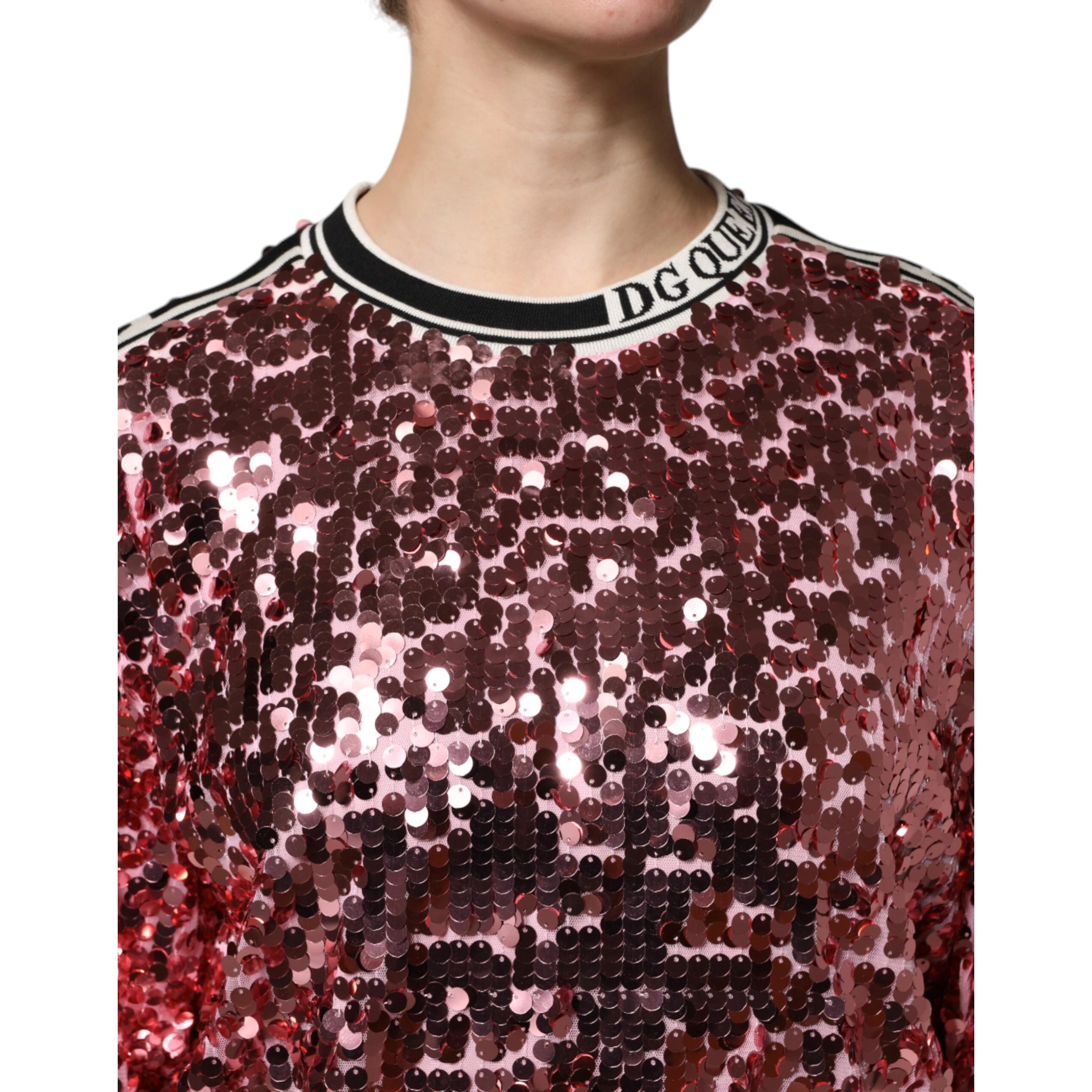 Pink DG Queen Sequin Pullover Sweater