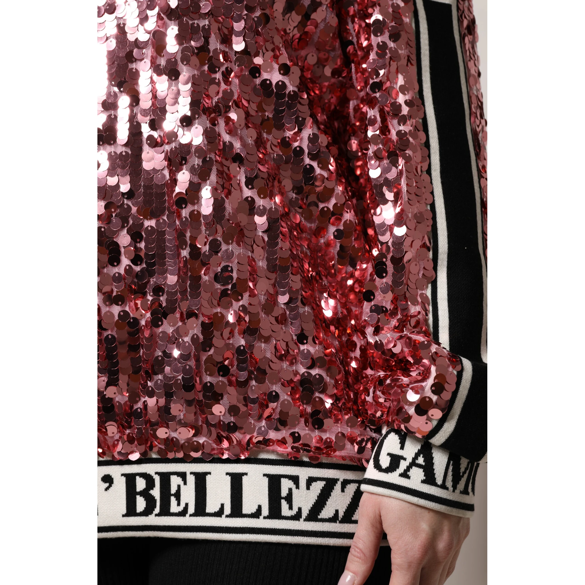 Pink DG Queen Sequin Pullover Sweater