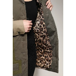 Military Green Cotton Button Down Jacket