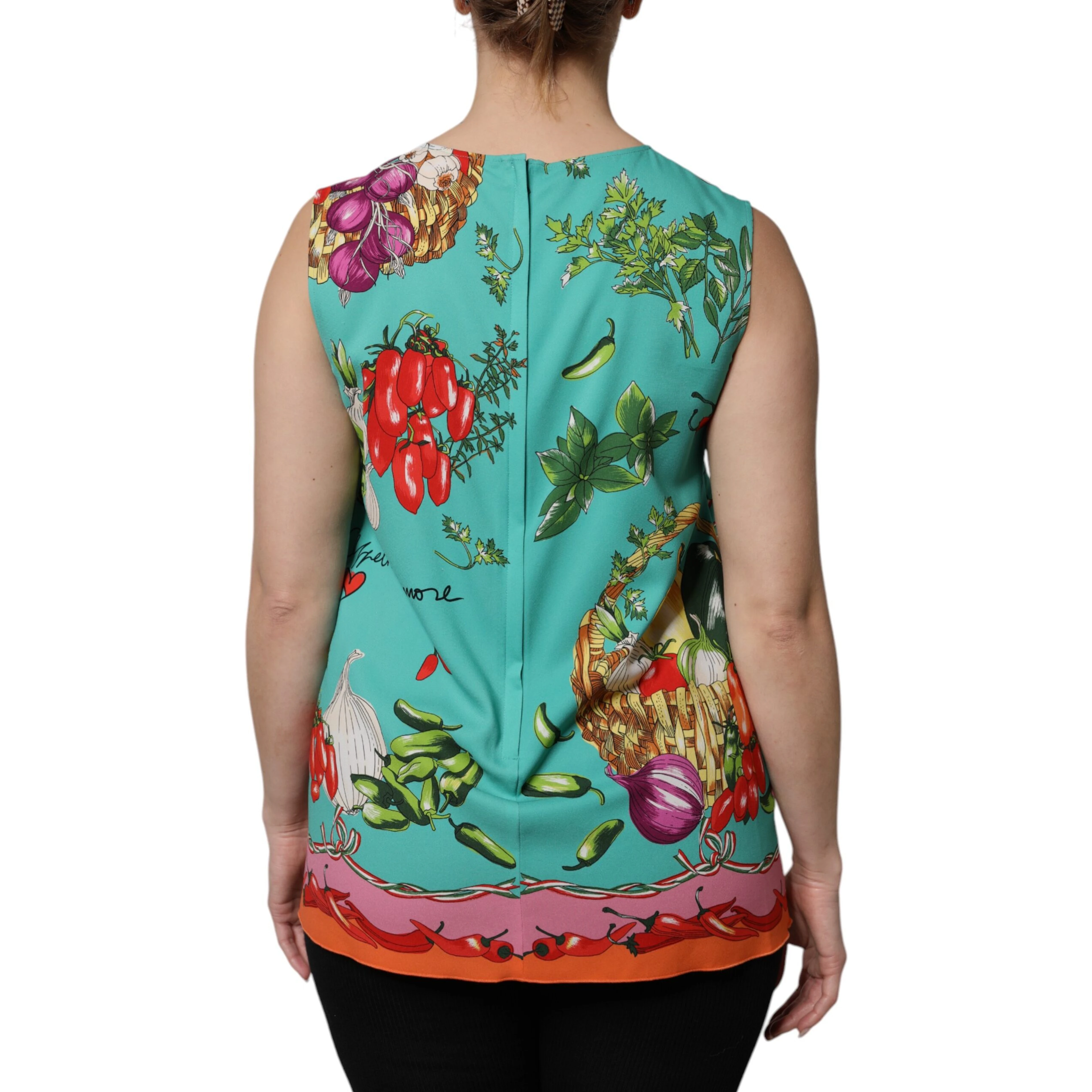 Multicolor Floral Silk Sleeveless Tank Top