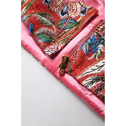 Red Floral Brocade Cropped Bustier Corset Top