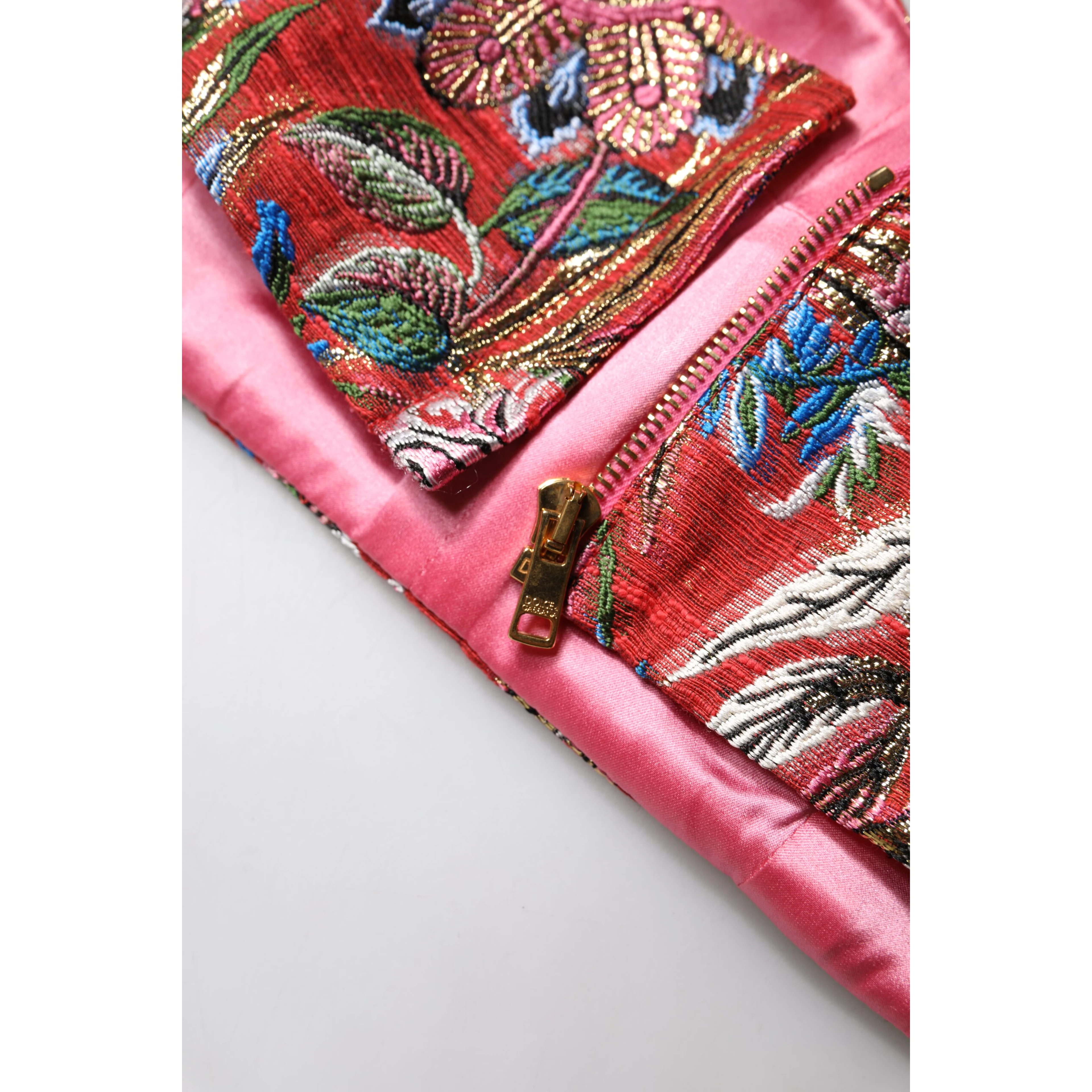 Red Floral Brocade Cropped Bustier Corset Top