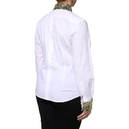White Cotton Long Sleeves Sequin Shirt Top