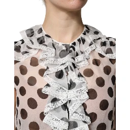 White Black Polka Dot Cotton Sleeveless Top