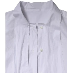 White Ascot Collar Long Sleeve Blouse Top