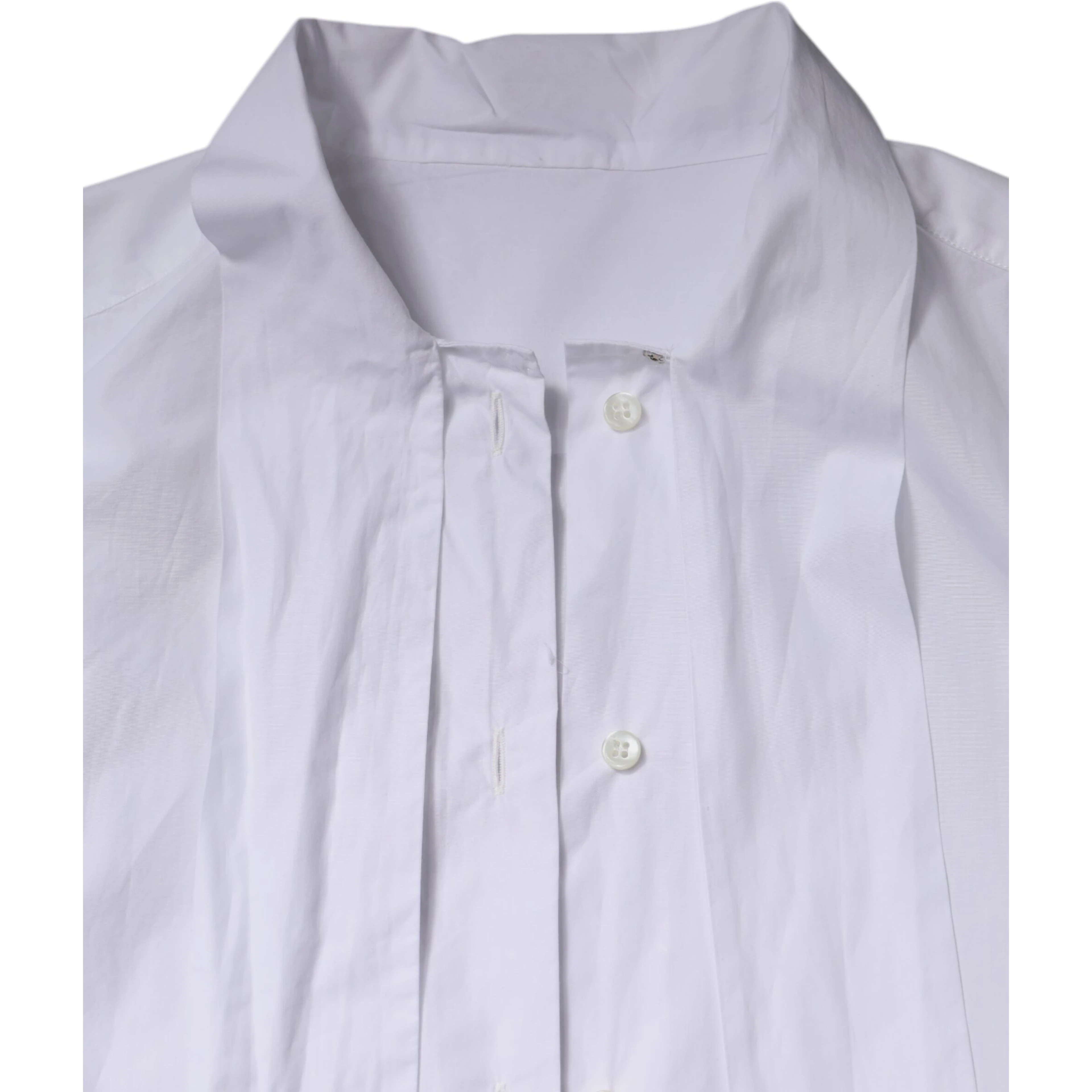 White Ascot Collar Long Sleeve Blouse Top