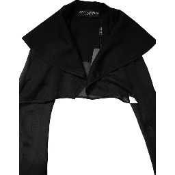 Black Silk Sheer Long Sleeves Blouse Top