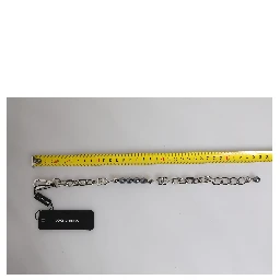 Silver Tone Chain Lobster Clasp Logo Gray Pearls Bracelet