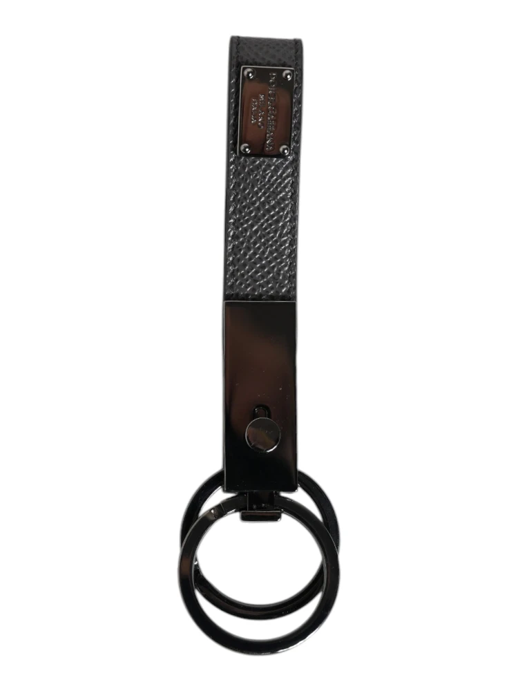 Brown Leather DG Plaque Double Keyring Holder Keychain alternative