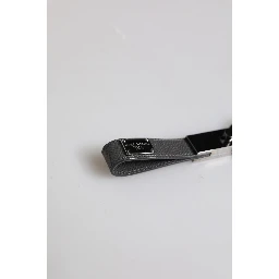 Brown Leather DG Plaque Double Keyring Holder Keychain