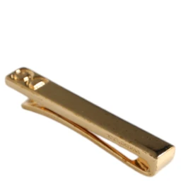 Gold Tone Brass Crystal Branded Accessory Tie Clip Bar