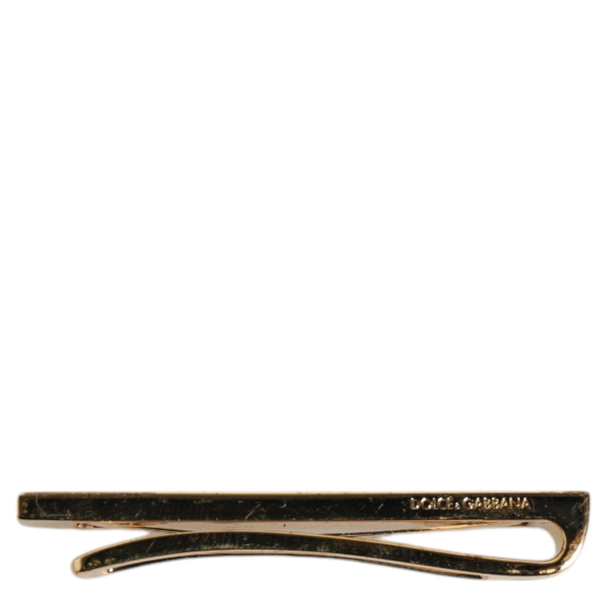 Gold Tone Brass Crystal Branded Accessory Tie Clip Bar