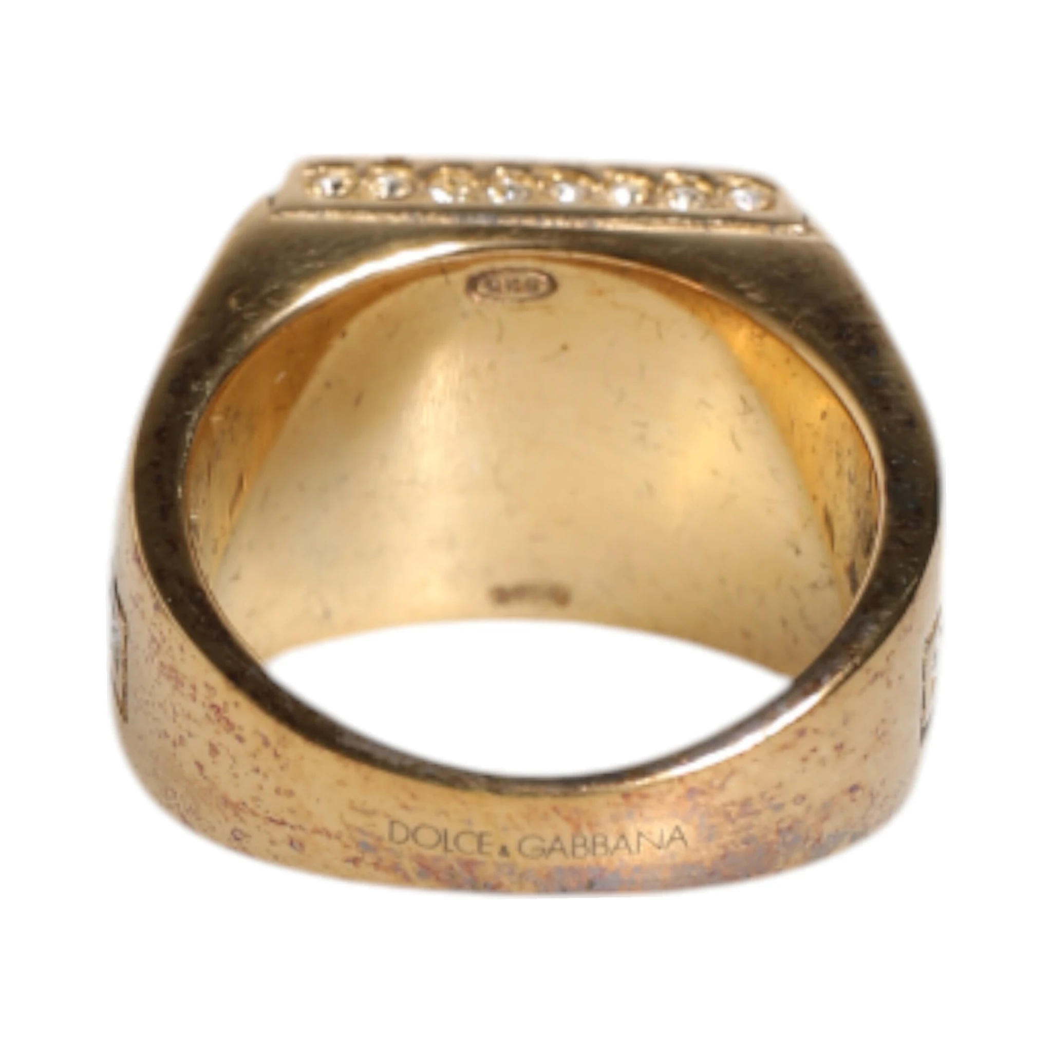 Gold Tone Sterling Silver 925 Crystals Ring