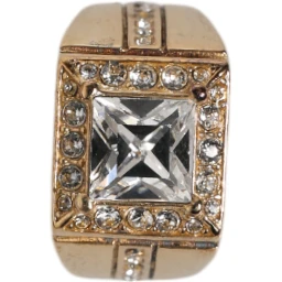 Gold Tone Sterling Silver 925 Crystals Ring