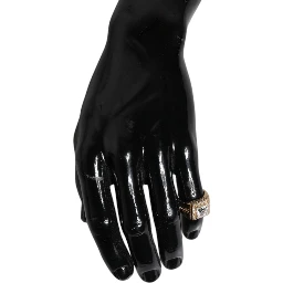 Gold Tone Sterling Silver 925 Crystals Ring