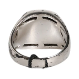 Silver Tone Engraved Two Color Real Brass Ring