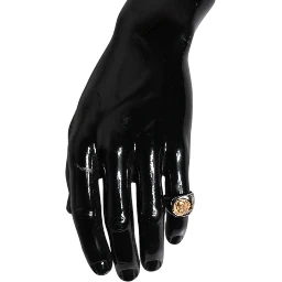 Silver Tone Engraved Two Color Real Brass Ring