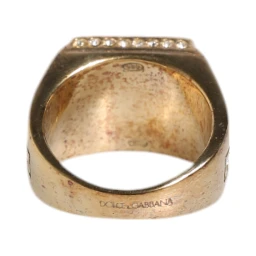 Gold Tone Sterling Silver 925 Crystals Ring