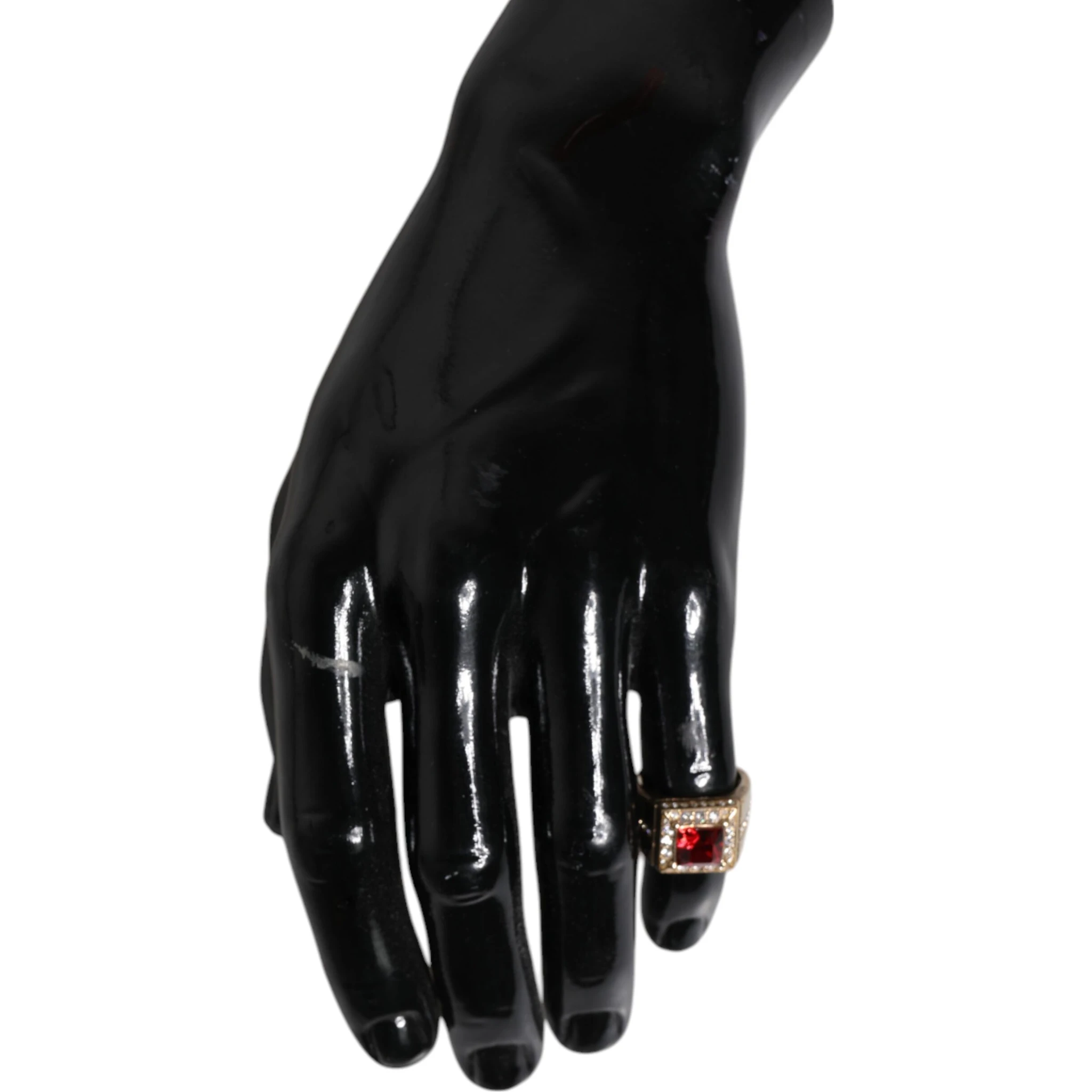 Gold Tone Sterling Silver 925 Crystals Ring