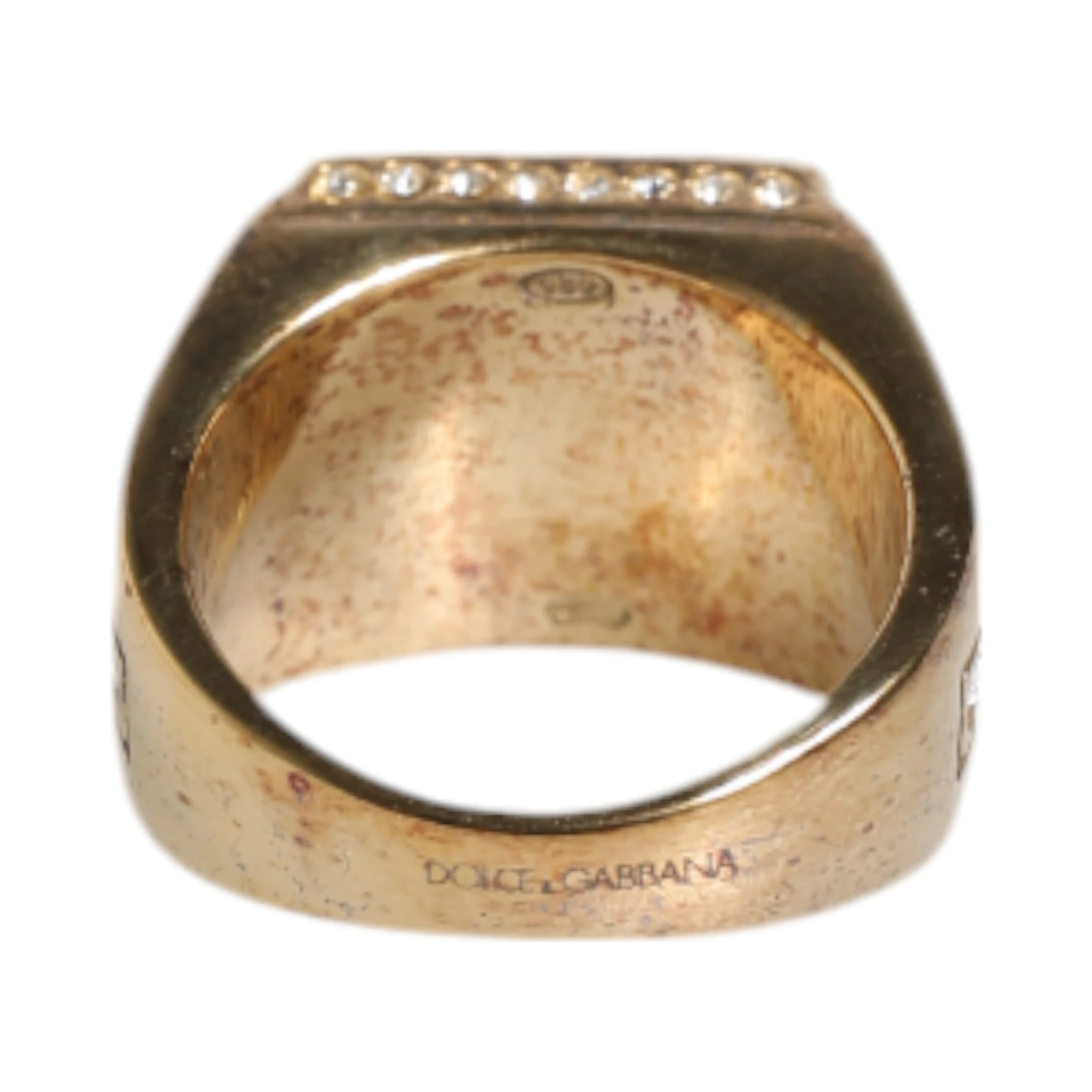 Gold Tone Sterling Silver 925 Crystals Ring