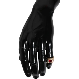 Gold Tone Sterling Silver 925 Crystals Ring